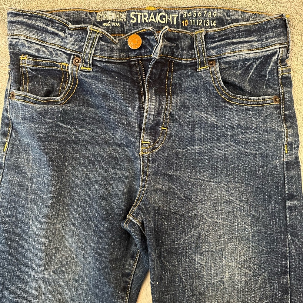 Gymboree Boy’s Straight Leg Jeans size 10 medium wash denim adjustable waist